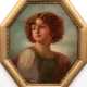 Kluge, H. "Porträt einer jungen Frau mit gelocktem, rotem Haar", Öl/ Karton, sign. u.r. und dat. 1904, 63x53 cm, im achteckigem Rahmen - photo 1