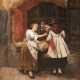 Spanischer Impressionist um 1900 "Frauengespräche am Fenster", Öl/ Lw., unsign., 39x32 cm, Rahmen - photo 1