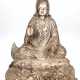 Buddha-Figur "Kwan Yin- Göttin der Gnade und des Mitgefühls", 20. Jh., Metall, silberfarben gefasst, H. 25 m - photo 1