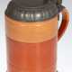 Walzenkrug, Keramik, braun/orange glasiert und Rillendekor, Zinn-Stand und Zinn-Deckel, Ges.-H. 25,5 cm - фото 1