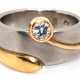 Ring, 950er Platin/750er GG, besetzt mit Brillant von 0,2 ct., TW/if, Juwelieranfertigung mit Zertifikat, ges. 12 g, RG 52 - Foto 1