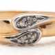 Ring, 585er GG, 2,1 g, mit Brillantbesatz, RG 53, Innendurchmesser 16,8 mm, erinnert an 2 Schlangen - фото 1