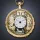 SWISS, YELLOW GOLD JAQUEMART QUARTER REPEATING VERGE OPENFACE POCKET WATCH WITH CONCEALED EROTIC AUTOMATON - photo 1