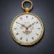 AUGUST COURVOISIER, YELLOW GOLD AND ENAMEL OPENFACE POCKET WATCH - Foto 1
