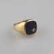 Herrenring mit Onyx und Diamant - Gelbgold 585/000… - photo 1