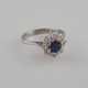 Saphirring mit Diamanten - Weißgold 750/000 (18K),… - фото 1