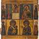 A FINE QUADRI-PARTITE ICON SHOWING FOUR IMAGES OF THE MOTHER OF GOD - photo 1