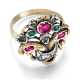 «Giardinetto» Ring mit Rubinen, Smaragden und Diamantrosen - Foto 1