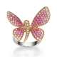 Schmetterlingsring mit pinken Saphiren und Brillanten - Foto 1