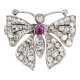 Viktorianische Schmetterlingsbrosche mit Diamanten und Rubin - фото 1