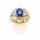 Oval ct. 2.30 circa sapphire with round and baguet… - Foto 1