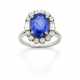 Oval ct. 5.60 circa sapphire and diamond white gol… - photo 1