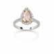 Pear shaped ct. 1.41 diamond white gold ring accen… - фото 1