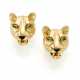 CARTIER | Yellow gold panther shaped earrings, eme… - photo 1