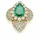 Pear shaped ct. 8.48 emerald and diamond yellow go… - Foto 1