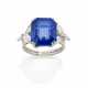 Octagonal ct. 9.30 circa sapphire and diamond whit… - Foto 1