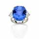 Cushion cut ct. 20.33 sapphire and diamond white g… - photo 1