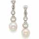 Diamond and mabé pearl white gold pendant earrings… - Foto 1