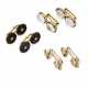 Yellow gold lot comprising three sets of cufflinks… - фото 1