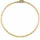 Yellow gold flat module necklace accented with a d… - фото 1
