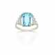 Octagonal ct. 3.70 circa aquamarine and diamond pl… - фото 1