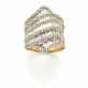 Diamond and bi-coloured 14K gold ring, in all ct.… - photo 1