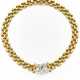 Yellow gold modular necklace with diamond and whit… - photo 1