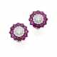Diamond and ruby white gold earrings, ct. 0.50 cir… - photo 1