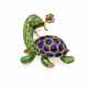 Enamel and yellow gold turtle with four leaf clove… - photo 1