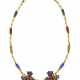 Yellow gold modular necklace with enamel spacers a… - photo 1
