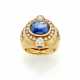 Cabochon ct. 5.80 circa sapphire and diamond yello… - фото 1