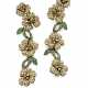 Fancy diamond and emerald gold and silver floral s… - фото 1