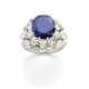 Oval ct. 5.40 circa sapphire and pear shaped diamo… - фото 1