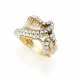 Diamond and yellow gold leaf shaped ring, diamonds… - Foto 1