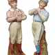 TWO GERMAN HUEBACH PORCELAIN FIGURES OF BASEBALL PLAYERS - photo 1