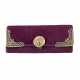 AN AMERICAN BRASS-MOUNTED RED VELVET CHANGE PURSE - фото 1