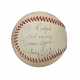 SEPTEMBER 29, 1962 WARREN SPAHN AUTOGRAPHED 327TH WIN GAME ATTRIBUTED BASEBALL - photo 1