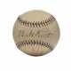 EXCEPTIONAL BABE RUTH AND LOU GEHRIG AUTOGRAPHED BASEBALL C. 1926-27 (PSA/DNA 7 NM) - photo 1