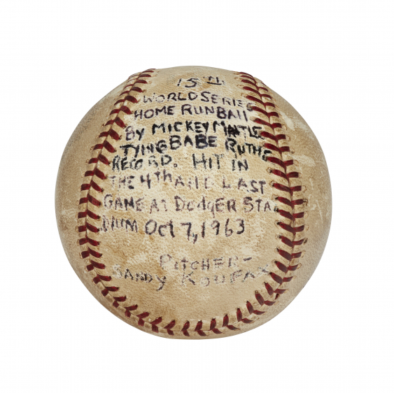 IMPORTANT OCTOBER 7, 1963 MICKEY MANTLE WORLD SERIES ATTRIBUTED HOME