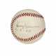 SEPTEMBER 8, 1945 PRESIDENT HARRY TRUMAN AUTOGRAPHED BASEBALL WITH MLB COMMISSIONER A.B. "HAPPY" CHANDLER (PSA/DNA 7 NM) - Foto 1