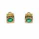 Emerald-Diamond-Ear Studs/Clips - фото 1