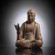 Seltene und feine Holzfigur des Buddha Shakyamuni - photo 1