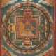 Fein bemaltes Mandala-Thangka mit Darstellung von Mahakala - photo 1