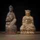 Zwei Holzfiguren des Buddha und Guanyin - Foto 1