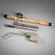 Opiumpfeife aus geschnitztem Bein, Wasserpfeife aus Paktong und Essbesteck mit Messer - Foto 1