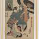 Utagawa Kunisada (Toyokuni III): Drei Farbholzschnitte, oban, Schauspieler-Darstellungen - фото 1