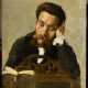 ECOLE FRANCAISE du XIXème siècle . Portrait d'homme à la lecture - Foto 1