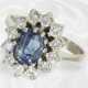 Ring: Vintage Saphir/Brillant-Blütenring, ca. 2ct… - фото 1
