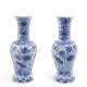 A PAIR OF BLUE AND WHITE 'LOTUS POND' WALL VASES - photo 1