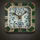 CARTIER, ART DECO NEPHRITE JADE, GILT, CORAL, YELLOW GOLD AND GEM EIGHT DAY CLOCK - фото 1